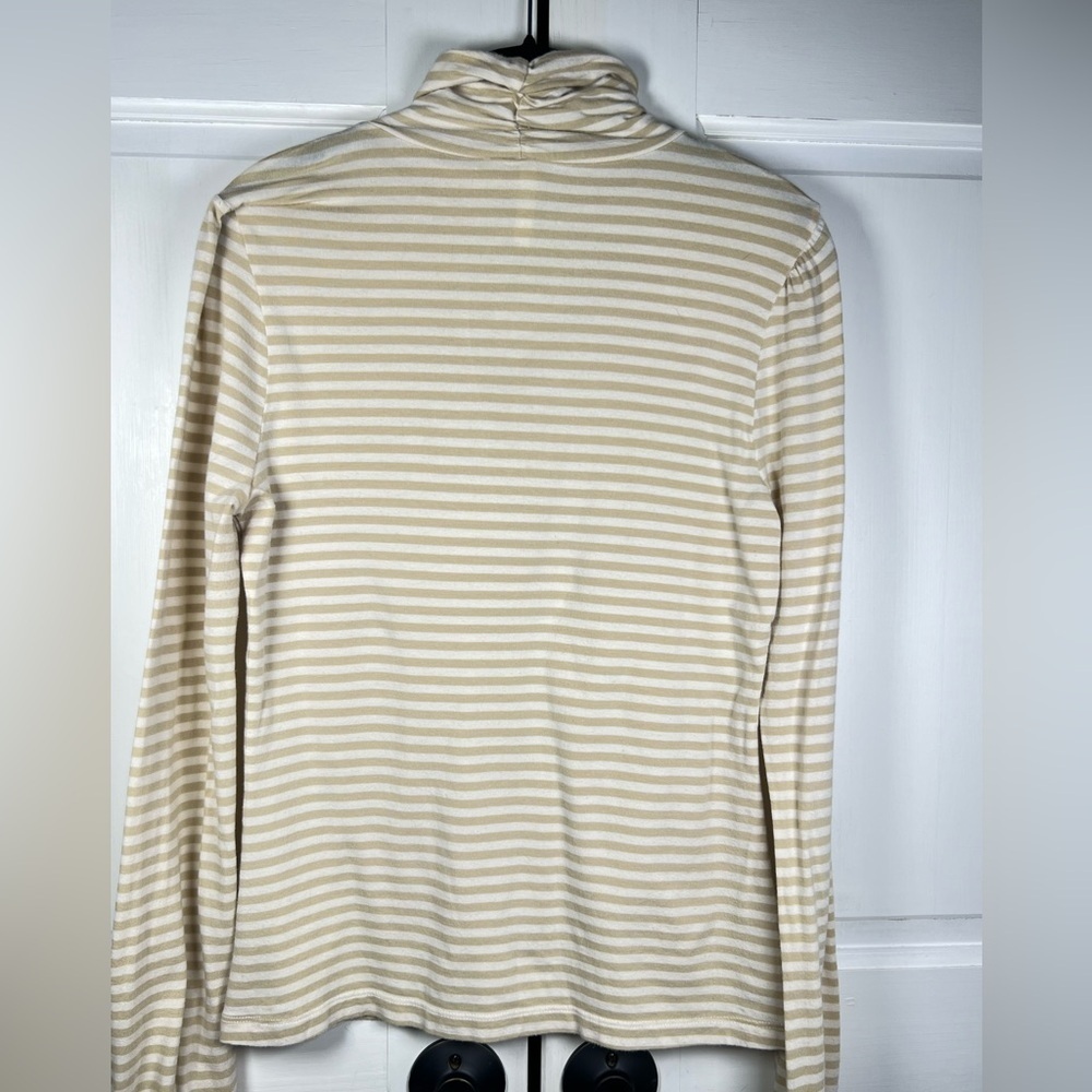 Anthropologie’s Little Yellow Button Striped Women’s Turtleneck Top Bows Size M - Picture 3 of 6